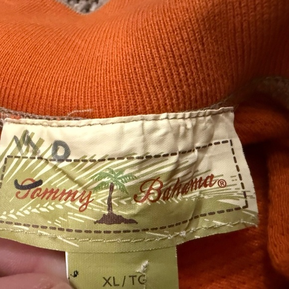 Tommy Bahama Quarter Zip Pullover Gray Orange Men’s XL - Picture 5 of 5